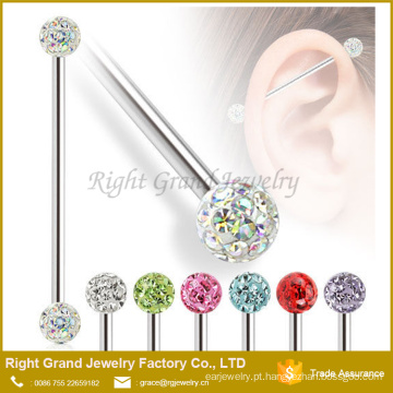 Novo design inox body piercing barbell Industrial de jóias